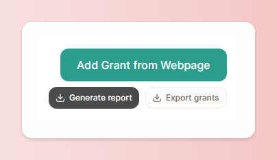 Engrant saved grants export and report buttons